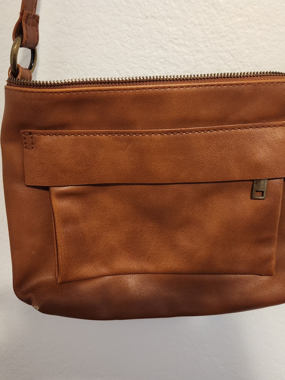 Tan NonLeather Crossbody Bag